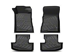 Front and Rear Floor Liners; Black (15-25 Mustang)