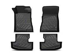 Front and Rear Floor Liners; Black (15-24 Mustang)