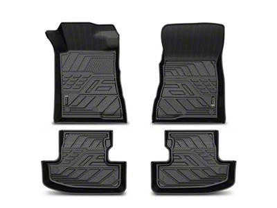 Front and Rear Floor Liners; Black (15-25 Mustang)