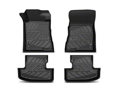 Front and Rear Floor Liners; Black (15-24 Mustang)