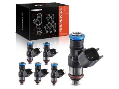 Fuel Injector Kit; Set of 6; Black (11-17 Mustang V6)