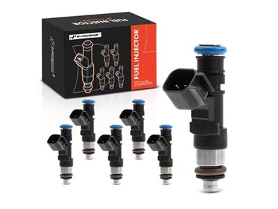 Fuel Injector Kit; Set of 6; Black (05-10 Mustang V6)