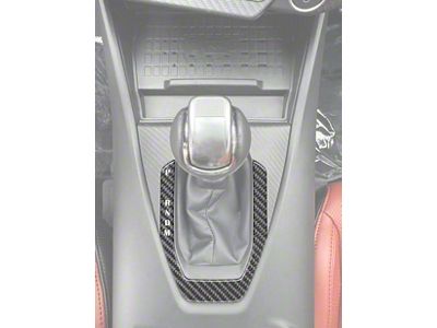 Gear Selector Accent Trim; Domed Carbon Fiber (2024 Mustang w/ Automatic Transmission)