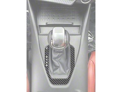 Gear Selector Accent Trim; Raw Carbon Fiber (24-25 Mustang w/ Automatic Transmission)