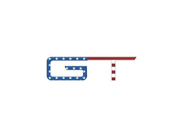 Rear GT Emblem Inserts; American Flag (2024 Mustang GT)