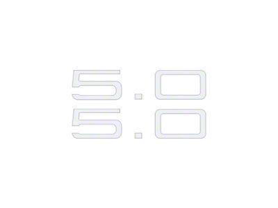 Side 5.0 Emblem Inserts; Gloss White (24-25 Mustang GT)