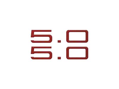 Side 5.0 Emblem Inserts; Rapid Red (24-25 Mustang GT)