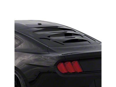 Tekno 3 Rear Window Louvers; Matte Black (15-24 Mustang Fastback)