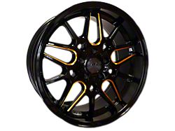 STR Racing STR911 Gloss Black Mill Gold Wheel; 18x8.5; 30mm Offset (94-98 Mustang)