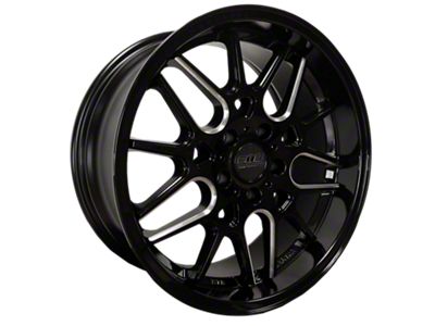 STR Racing STR911 Gloss Black Milled Wheel; 18x8.5; 30mm Offset (94-98 Mustang)
