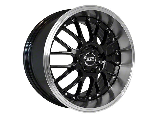 Str Racing Products STR Racing Mustang STR514 Black Machined Lip Wheel; 18x8.5; 30mm Offset ...