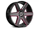 Strada Coda Gloss Black with Candy Red Milled Wheel; 20x8.5 (06-10 RWD Charger)