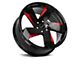 Strada Coltello Gloss Black with Candy Red Milled Wheel; 20x8.5 (08-23 RWD Challenger, Excluding Widebody)
