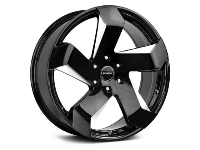 Strada Coltello Gloss Black Milled Wheel; 20x8.5 (08-23 RWD Challenger, Excluding Widebody)