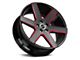 Strada Coda Gloss Black with Candy Red Milled Wheel; 20x8.5 (11-23 RWD Charger, Excluding Widebody)