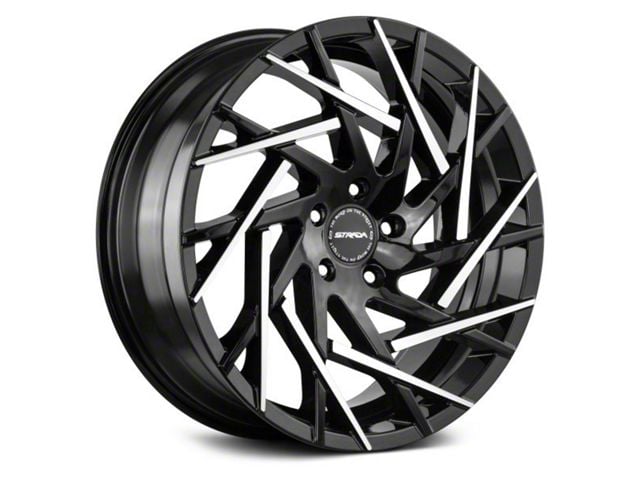 Strada Nido Gloss Black with Machined Tips Wheel; 20x8.5 (11-23 RWD Charger, Excluding Widebody)
