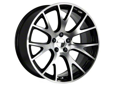 Strada OE Replica Hellcat Gloss Black Machined Wheel; 20x9.5; 20mm Offset (08-23 RWD Challenger, Excluding Widebody)
