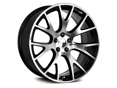 Strada OE Replica Hellcat Gloss Black Machined Wheel; 22x9; 18mm Offset (08-23 RWD Challenger, Excluding Widebody)
