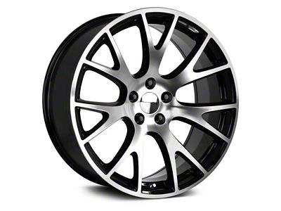 Strada OE Replica Hellcat Gloss Black Machined Wheel; 22x9 (08-23 RWD Challenger, Excluding Widebody)