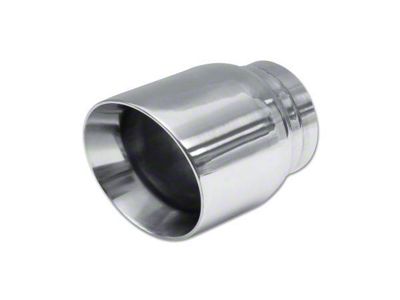 Street Series Street Style Angle Cut Exhaust Tip; 4-Inch; Polished (Fits 3-Inch Tailpipe)