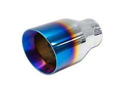 Street Series Street Style Angle Cut Exhaust Tip; 4-Inch; Blue Flame (Fits 2.50-Inch Tailpipe)