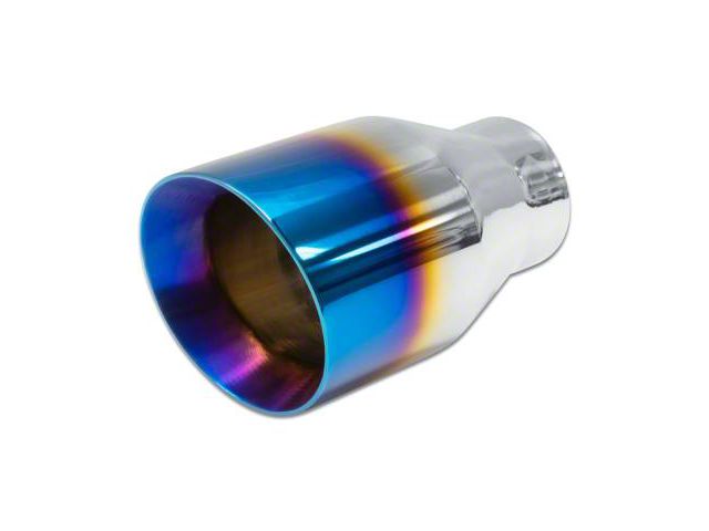 Street Series Street Style Angle Cut Exhaust Tip; 4-Inch; Blue Flame (Fits 2.50-Inch Tailpipe)