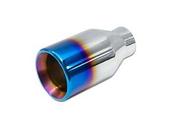 Street Series Street Style Straight Cut Exhaust Tip; 4-Inch; Blue Flame (Fits 2.20-Inch Tailpipe)