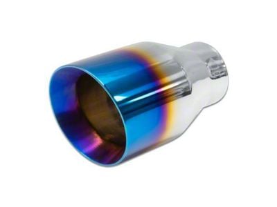 Street Series Street Style Angle Cut Exhaust Tip; 4-Inch; Blue Flame (Fits 2.50-Inch Tailpipe)