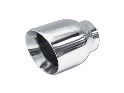 Street Series Street Style Angle Cut Exhaust Tip; 4-Inch; Polished (Fits 2.50-Inch Tailpipe)