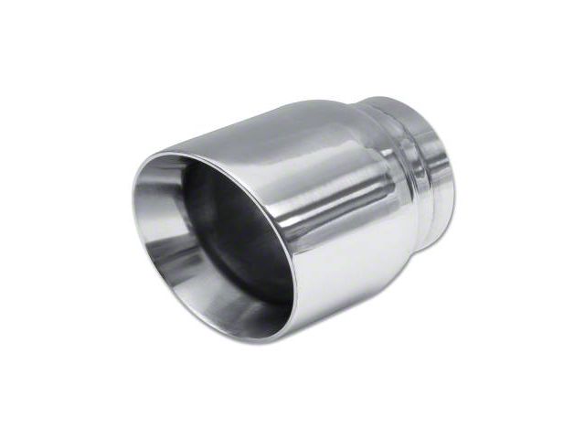 Street Series Street Style Angle Cut Exhaust Tip; 4-Inch; Polished (Fits 3-Inch Tailpipe)