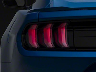 Striker Lights RGB Blacked Out Euro Tail Lights; Black Housing; Clear Lens (15-23 Mustang)