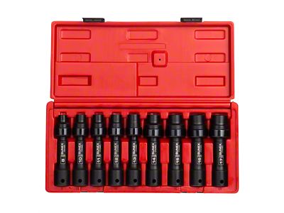 Sunex 1/2-Inch Drive Metric Driveline Limited Clearance Universal Impact Socket Set; 12-Point; 9-Piece