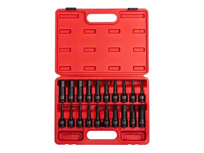 Sunex 1/2-Inch Drive Metric/SAE 4-Inch Long Hex Impact Bit Socket Set; 20-Piece