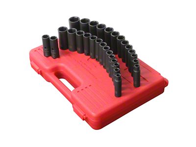 Sunex 1/2-Inch Drive Metric/SAE Deep Master Impact Socket Set; 6-Point; 29-Piece