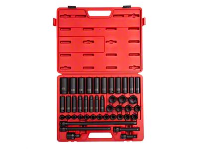 Sunex 1/2-Inch Drive Metric Standard and Deep Master Impact Socket Set; 6-Point; 43-Piece