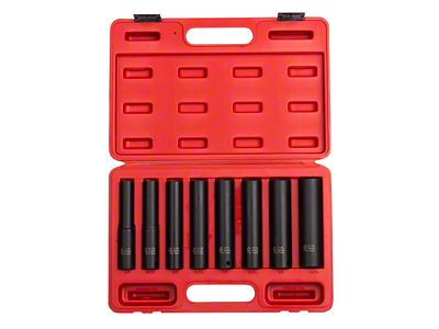 Sunex 1/2-Inch Drive SAE Extra Deep Impact Socket Set; 6-Point; 8-Piece