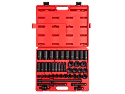 Sunex 1/2-Inch Drive SAE Standard and Deep Master Impact Socket Set; 6-Point 43-Piece