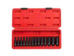 Sunex 1/4-Inch Drive Metric Deep Magnetic Impact Socket Set; 6-Point 14-Piece