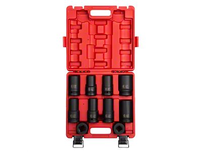 Sunex 1-Inch Drive Metric/SAE Heavy Duty Wheel Impact Socket Set; 6-Point; 10-Piece