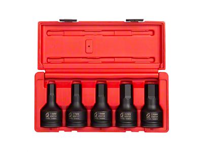 Sunex 3/4-Inch Drive Metric Hex Impact Bit Socket Set; 5-Piece