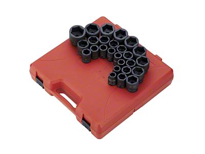 Sunex 3/4-Inch Drive Metric Impact Socket Set; 6-Point; 26-Piece