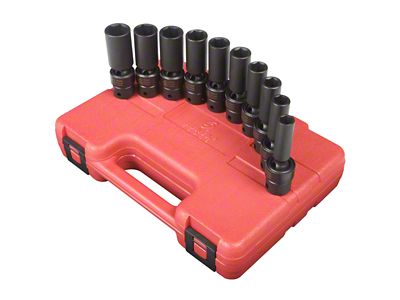 Sunex 3/8-Inch Drive Metric Deep Universal Impact Socket Set; 12-Point; 10-Piece