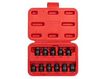 Sunex 3/8-Inch Drive Pipe Plug Impact Socket Set; 11-Piece