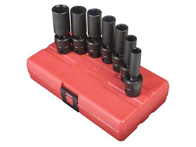 Sunex 3/8-Inch Drive SAE Deep Universal Impact Socket Set; 6-Point; 7-Piece