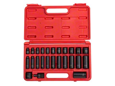 Sunex 3/8-Inch Drive SAE Standard and Deep Master Impact Socket Set; 6-Point; 25-Piece
