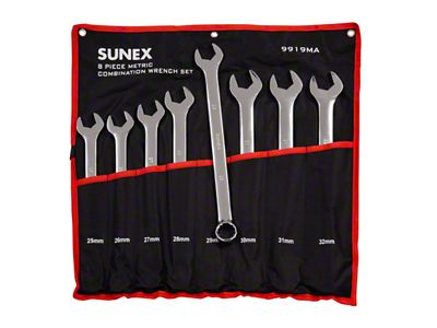 Sunex Full Polish Metric V-Groove Combonation Wrench Set; 8-Piece