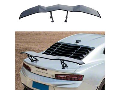 SuperAutoUSA Lambo Style Rear Wing Spoiler; Gloss Black (10-24 Camaro)