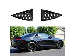 SuperAutoUSA Quarter Window Louvers; Gloss Black (10-15 Camaro Coupe)