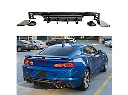 SuperAutoUSA Rear Bumper Diffuser; Carbon Fiber Print (16-24 Camaro, Excluding ZL1)