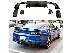 SuperAutoUSA Rear Bumper Diffuser; Gloss Black (16-24 Camaro, Excluding ZL1)
